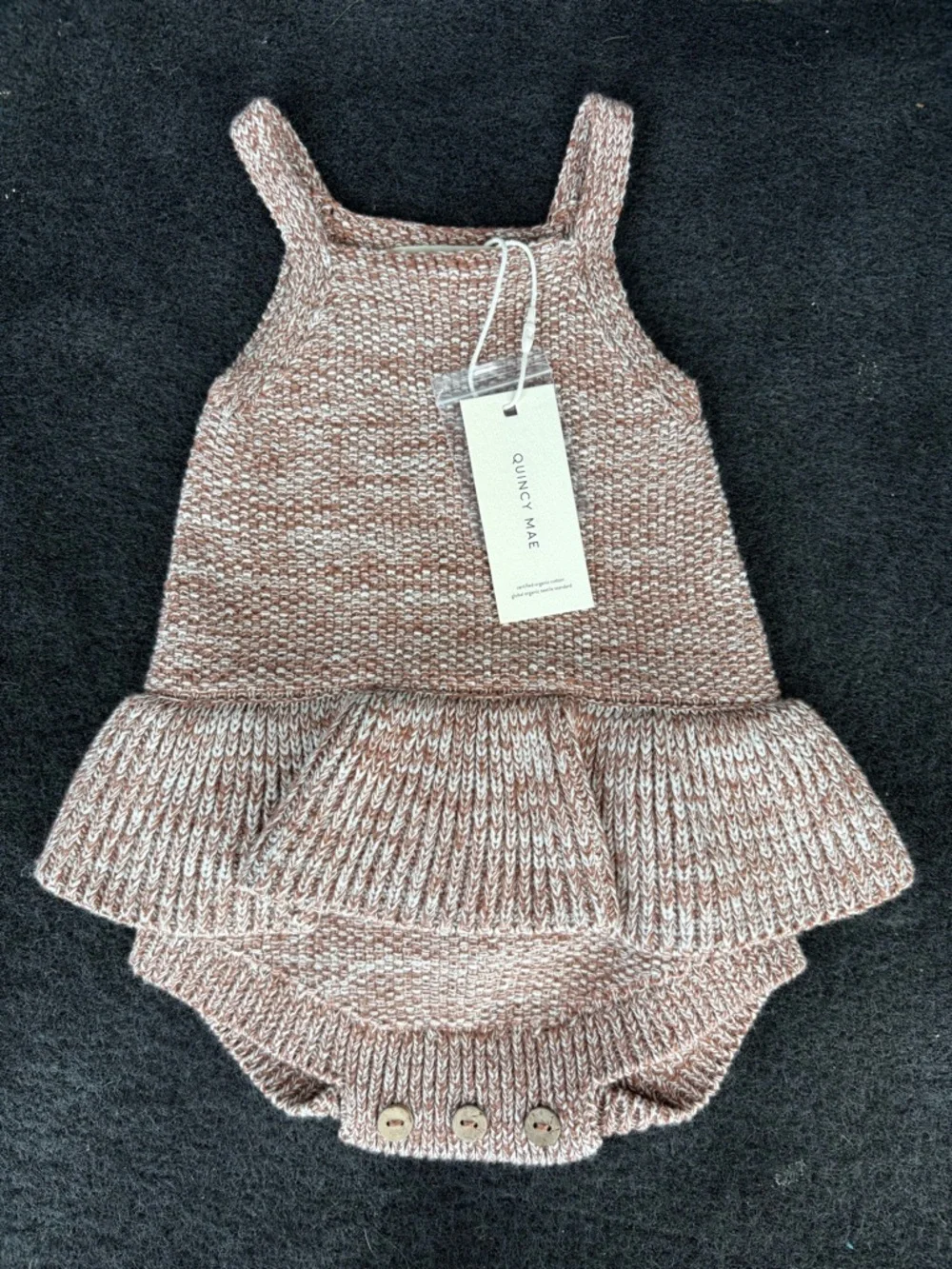 NWT Quincy Mae Ruffle Knit Romper 3-6 month